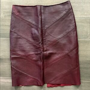 Illia Oxblood Red Leather Pencil Skirt SZ 4